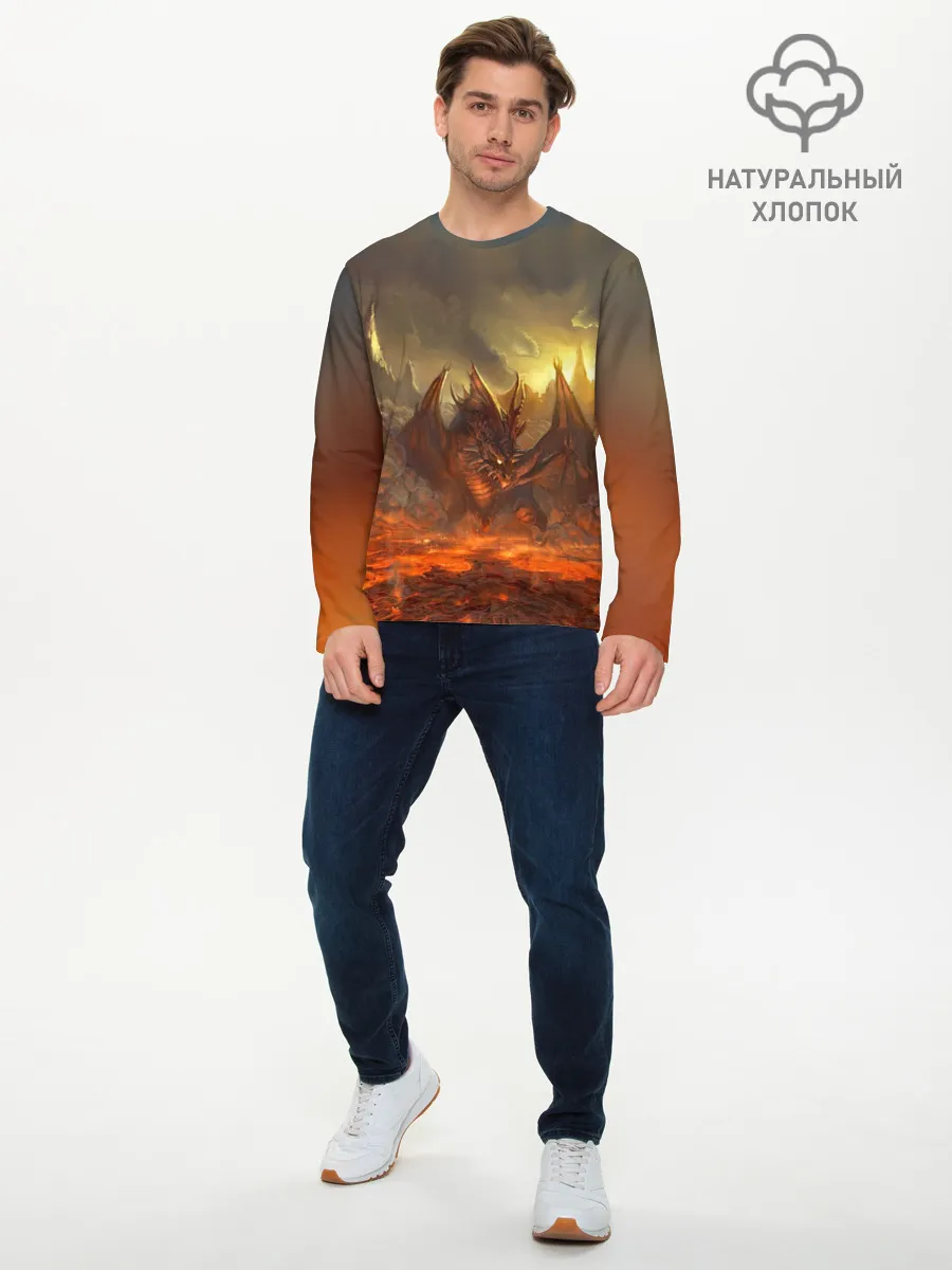 Мужской лонгслив базовый / Fire Dragon