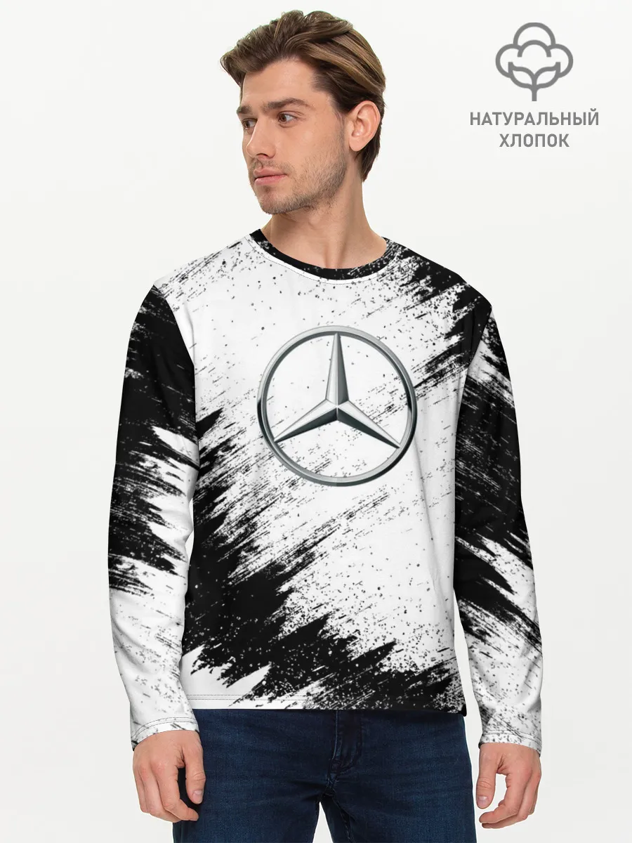 Мужской лонгслив базовый / Mercedes