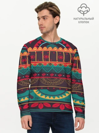 Мужской лонгслив базовый / Мексиканский орнамент