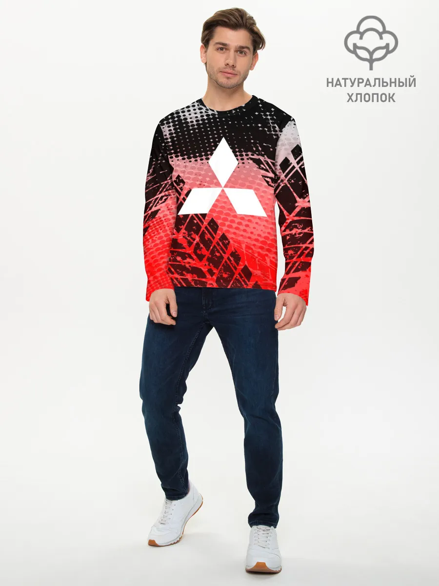 Мужской лонгслив базовый / Mitsubishi sport auto motors