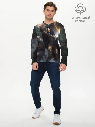 Мужской лонгслив базовый / Йеннифер и Геральт
