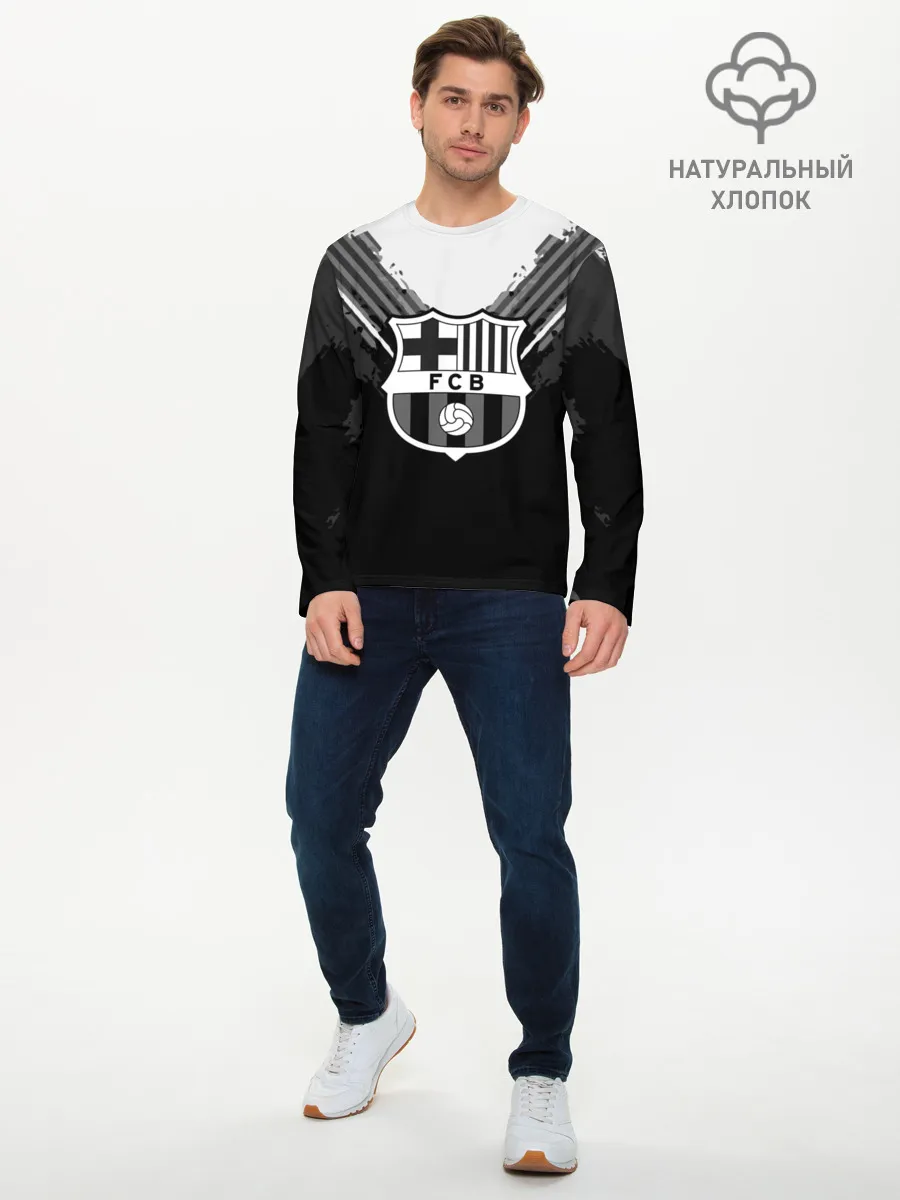 Мужской лонгслив базовый / Barcelona abstract original