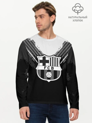 Мужской лонгслив базовый / Barcelona abstract original