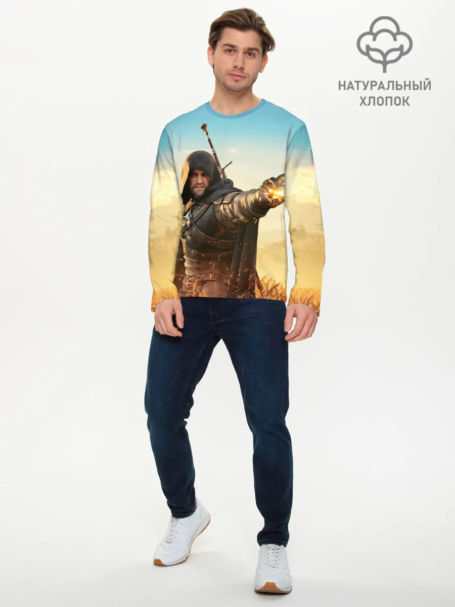 Мужской лонгслив базовый / Ведьмак. Игни