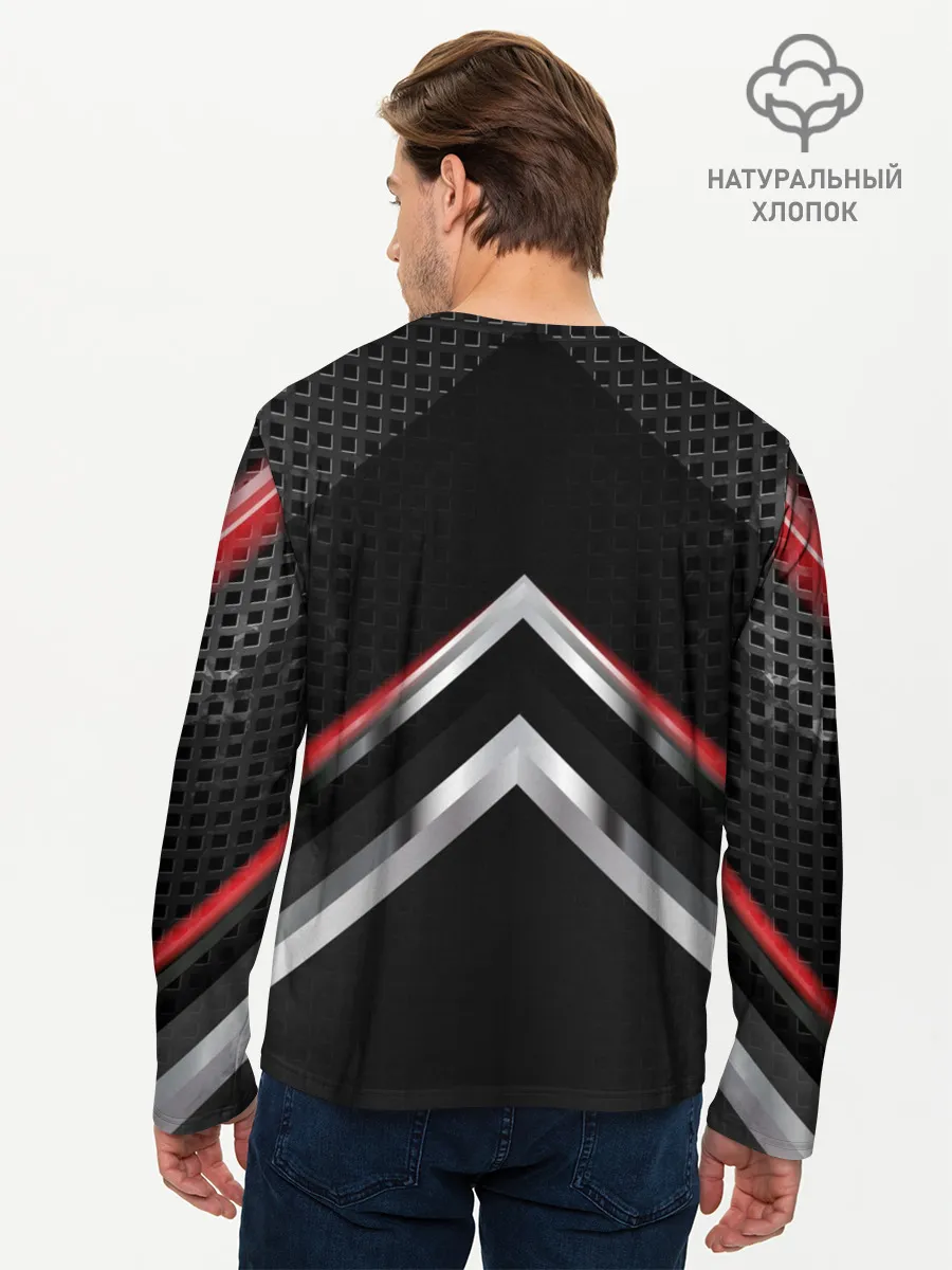 Мужской лонгслив базовый / Lexus abstract line