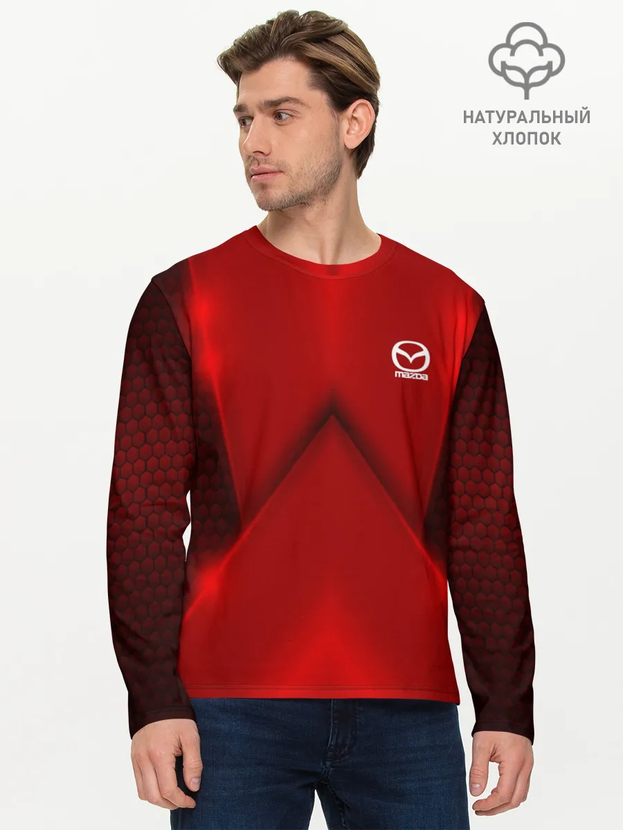 Мужской лонгслив базовый / Mazda car sport RED