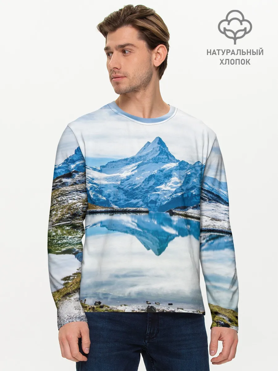 Мужской лонгслив базовый / Альпы