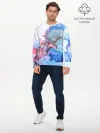 Мужской лонгслив базовый / Акварельные разводы