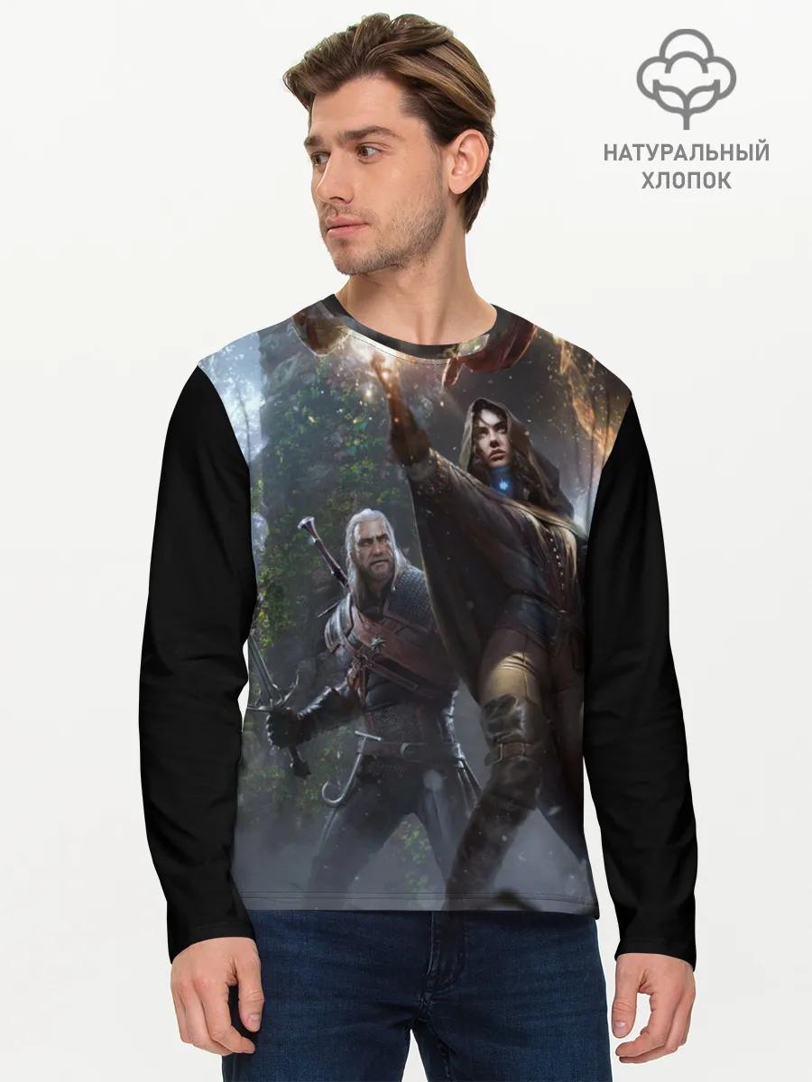 Мужской лонгслив базовый / Геральт и Йен