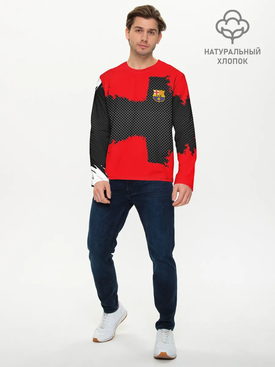 Мужской лонгслив базовый / BARCELONA SPORT RED