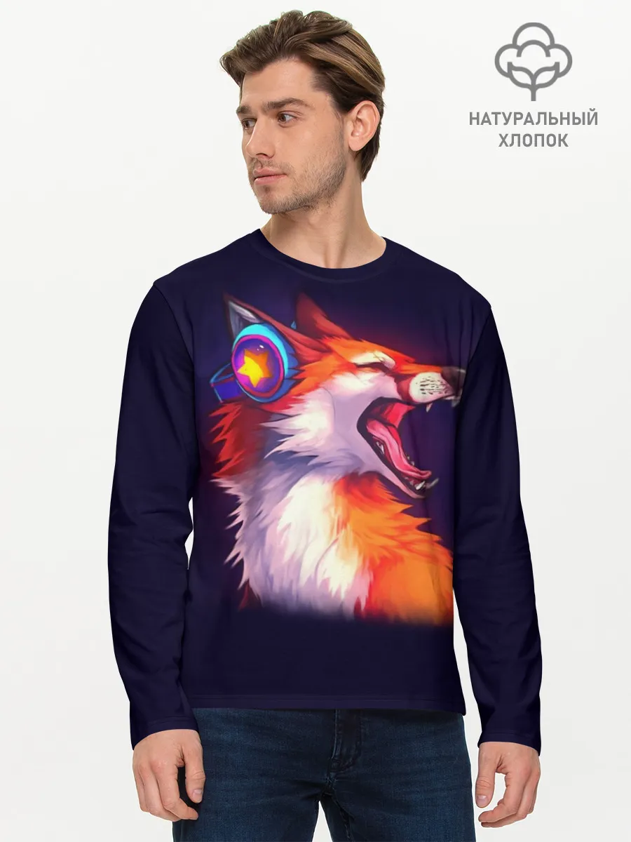 Мужской лонгслив базовый / Лиса