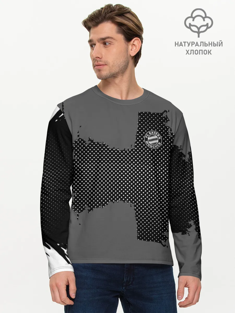 Мужской лонгслив базовый / BAYERN MUNCHEN GRAY