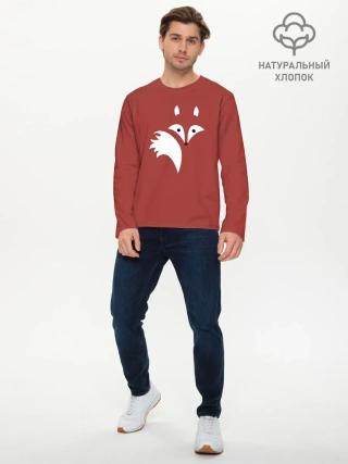 Мужской лонгслив базовый / Абстрактная лиса