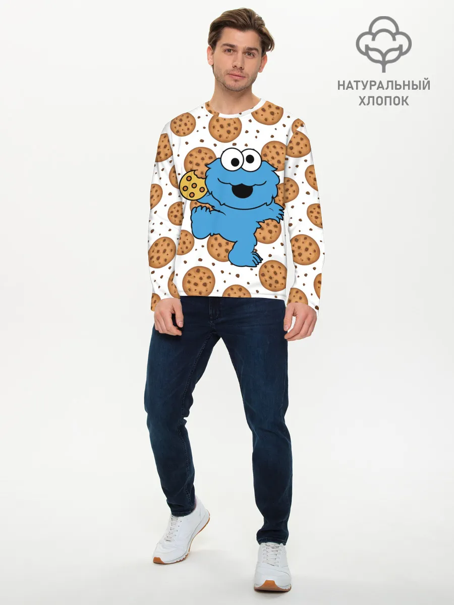 Мужской лонгслив базовый / Cookie monster