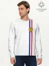 Мужской лонгслив базовый / Франция, лента с гербом