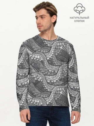 Мужской лонгслив базовый / Octopus dark