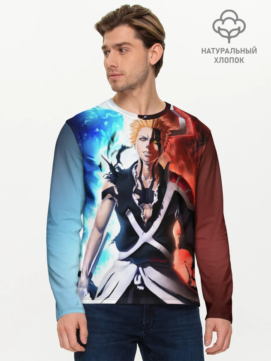 Мужской лонгслив базовый / Блич лед и пламень