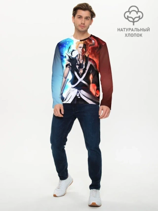 Мужской лонгслив базовый / Блич лед и пламень