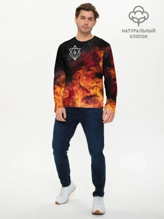 Мужской лонгслив базовый / В огне