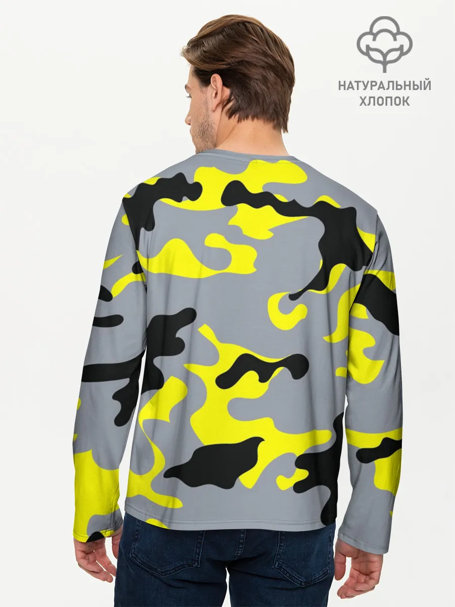 Мужской лонгслив базовый / Yellow camouflage