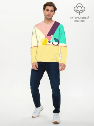 Мужской лонгслив базовый / Велосипед