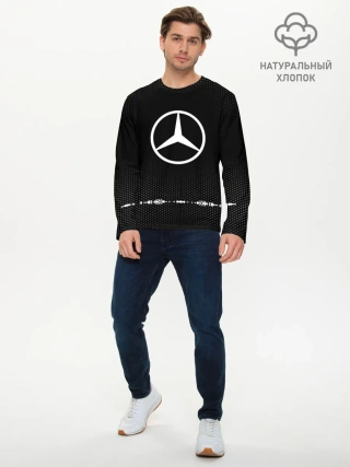 Мужской лонгслив базовый / Mercedes sport auto abstract