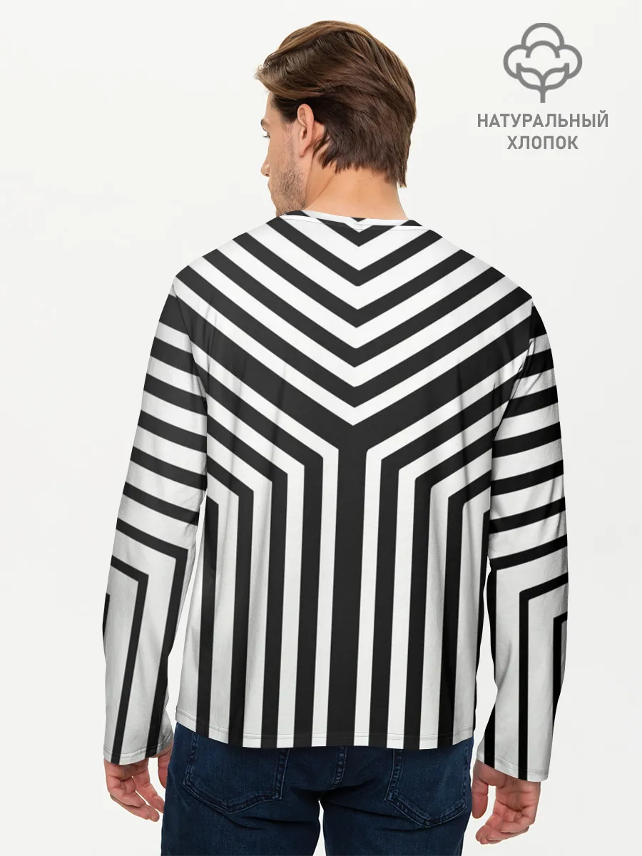 Мужской лонгслив базовый / Кибер Зебра