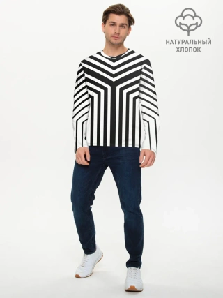 Мужской лонгслив базовый / Кибер Зебра