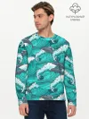 Мужской лонгслив базовый / Дельфины