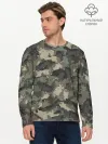 Мужской лонгслив базовый / Камуфляж с толстыми котами