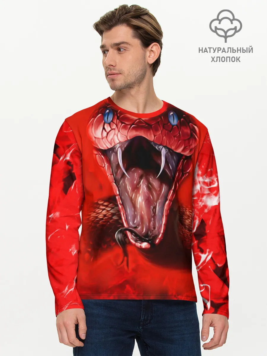 Мужской лонгслив базовый / Red Snake