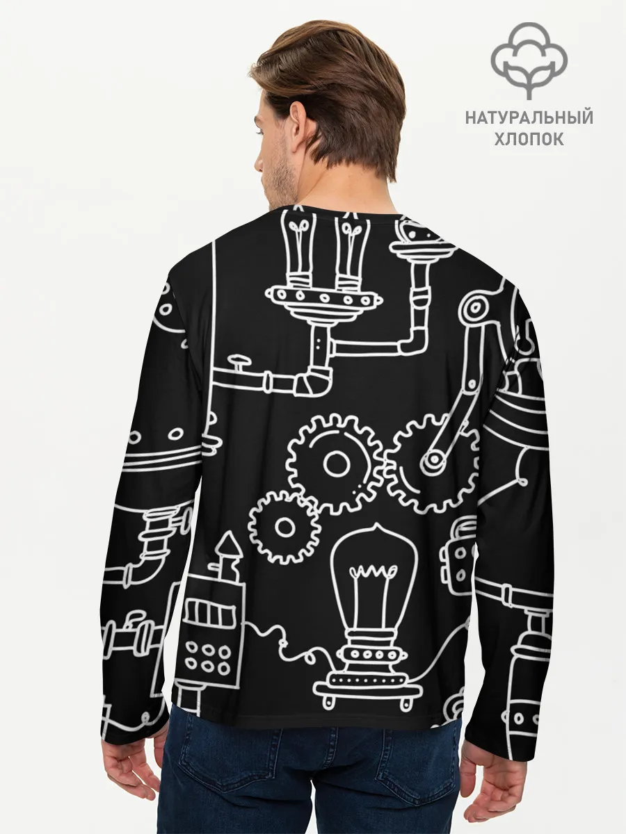 Мужской лонгслив базовый / Стиль стимпанк