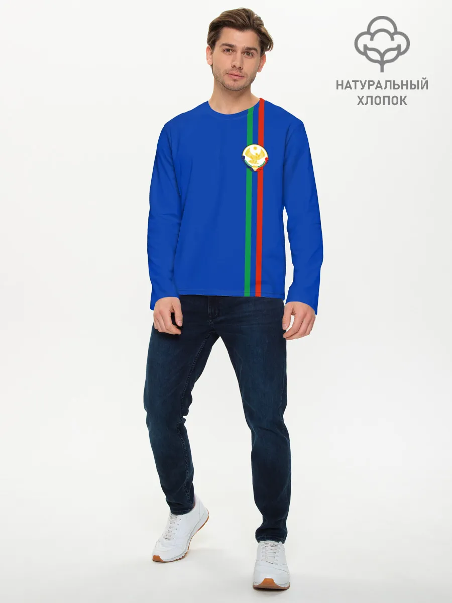 Мужской лонгслив базовый / Дагестан, лента с гербом