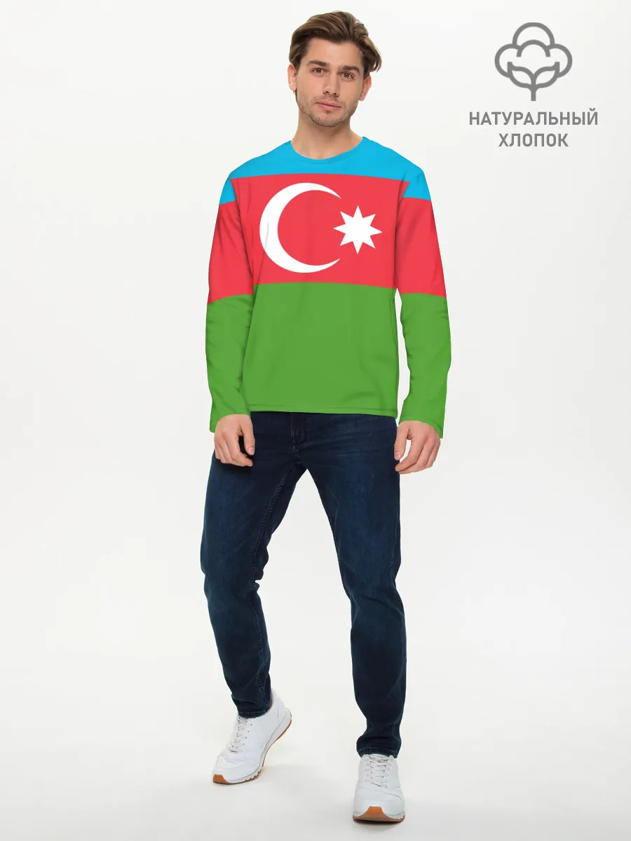 Мужской лонгслив базовый / Азербайджан