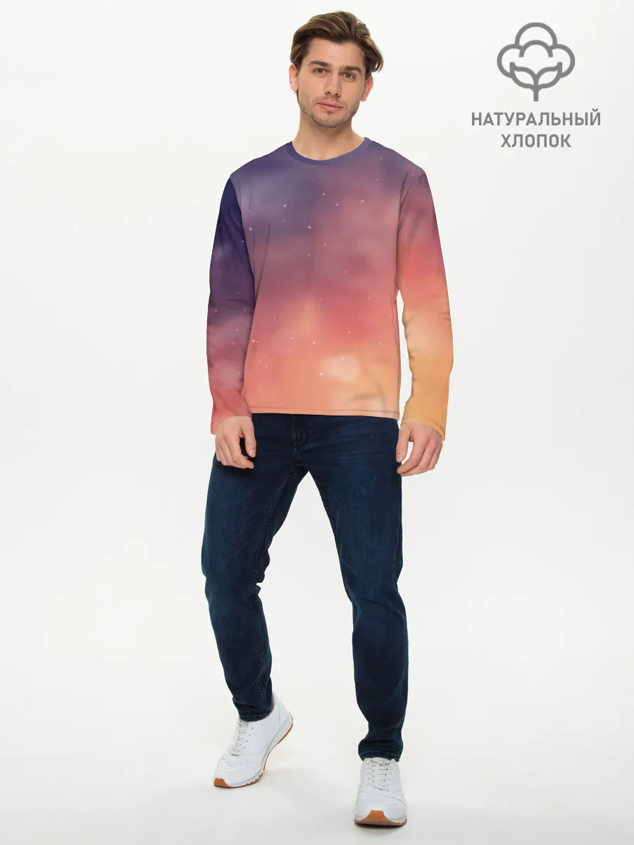 Мужской лонгслив базовый / Абстракция Градиент Текстура