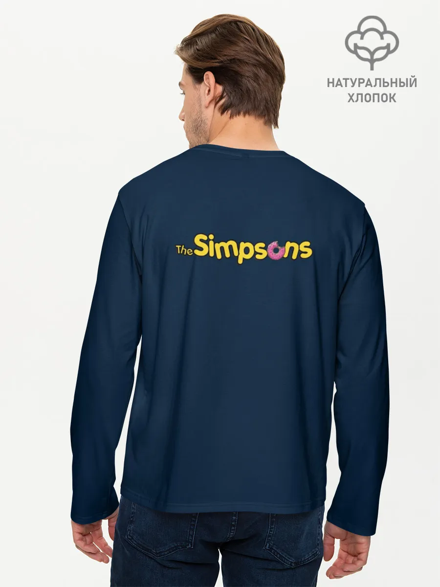 Мужской лонгслив базовый / Гомер Супергерой
