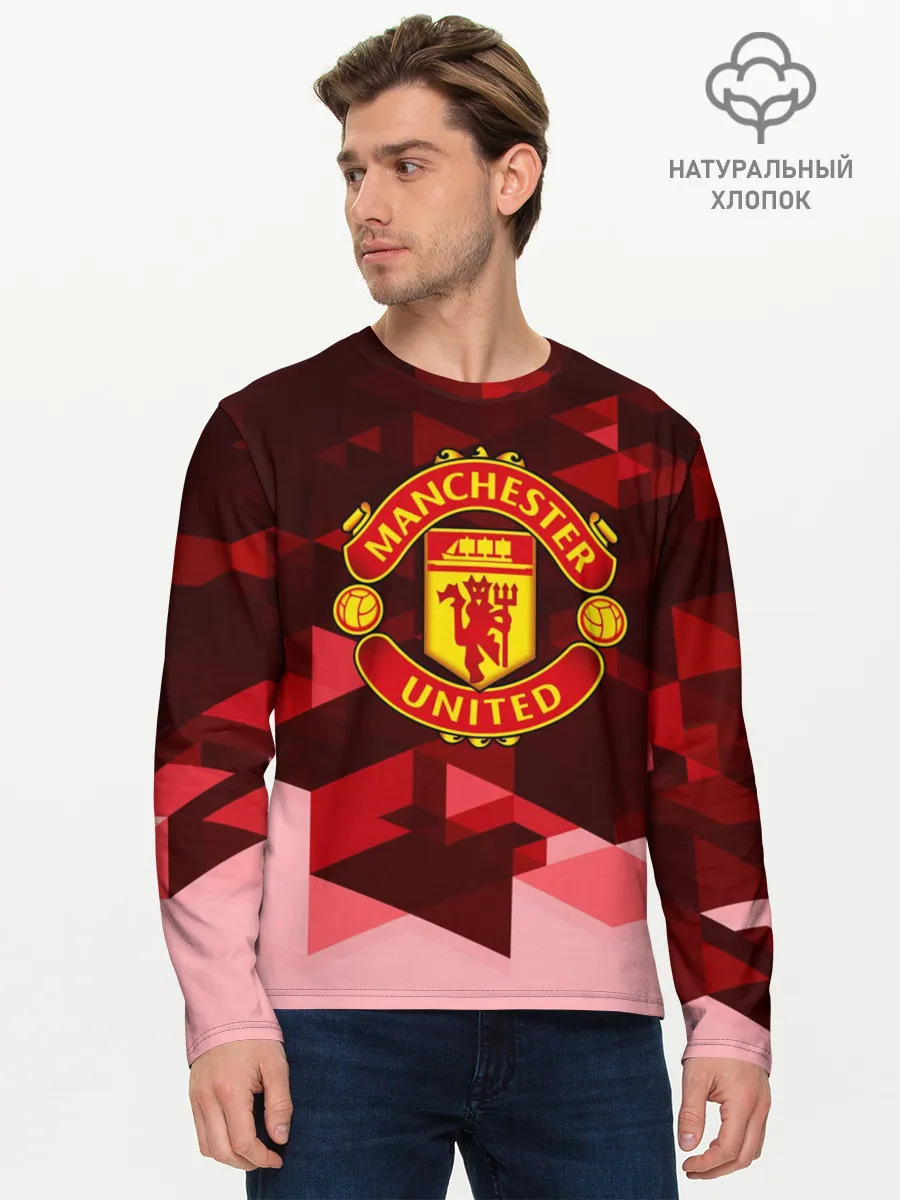 Мужской лонгслив базовый / Manchester United Abstract