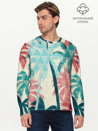 Мужской лонгслив базовый / Абстракция Пальмы Текстура