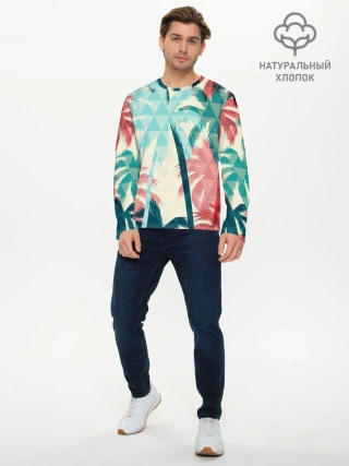 Мужской лонгслив базовый / Абстракция Пальмы Текстура