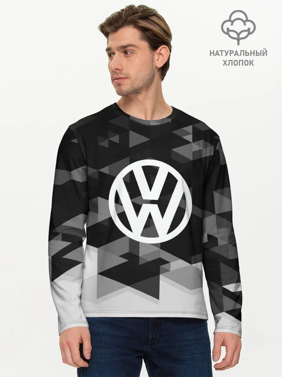 Мужской лонгслив базовый / Volkswagen sport geometry