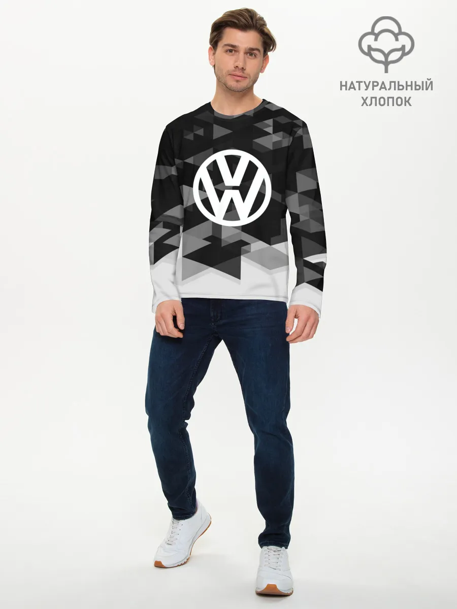 Мужской лонгслив базовый / Volkswagen sport geometry