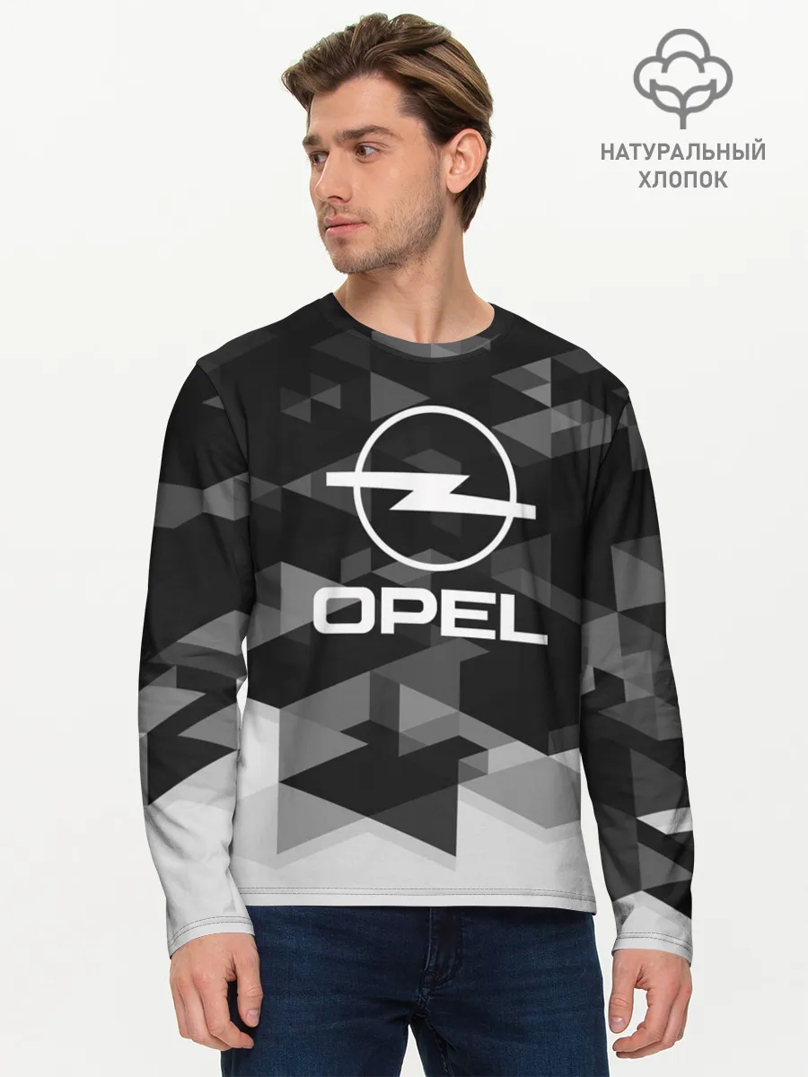 Мужской лонгслив базовый / Opel sport geometry