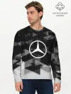 Мужской лонгслив базовый / Mercedes sport geometry