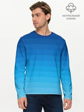 Мужской лонгслив базовый / Синие полосы