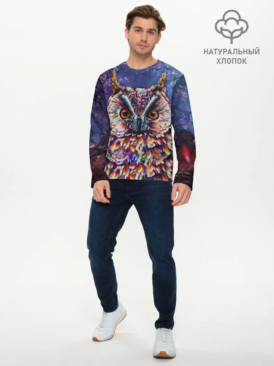 Мужской лонгслив базовый / Сова