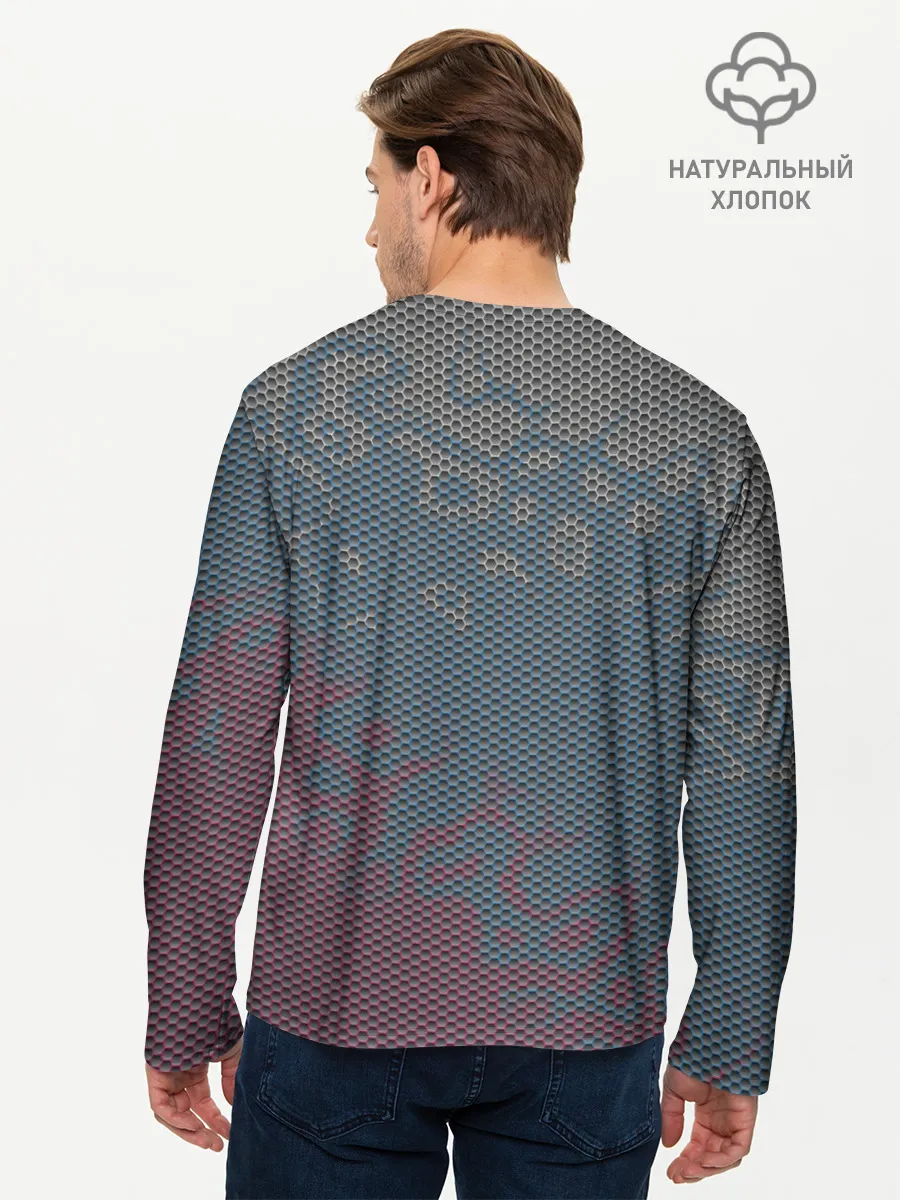 Мужской лонгслив базовый / Hexagon Триколор