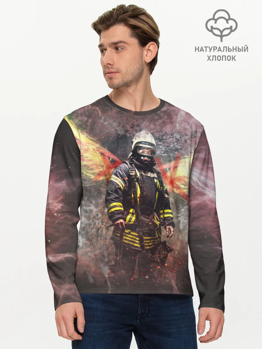 Мужской лонгслив базовый / Пожарный