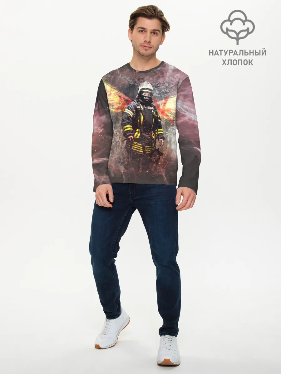 Мужской лонгслив базовый / Пожарный