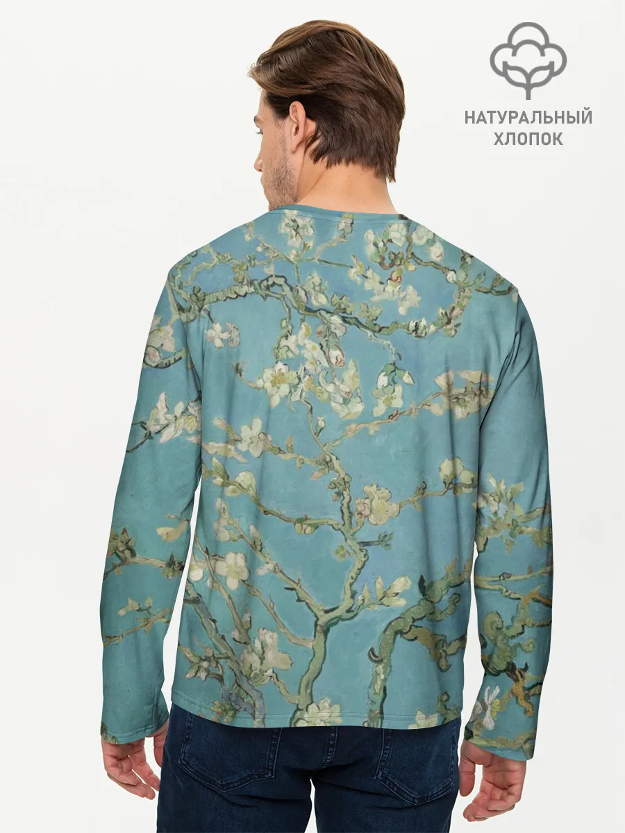 Мужской лонгслив базовый / Ван Гог Цветущие ветки миндаля