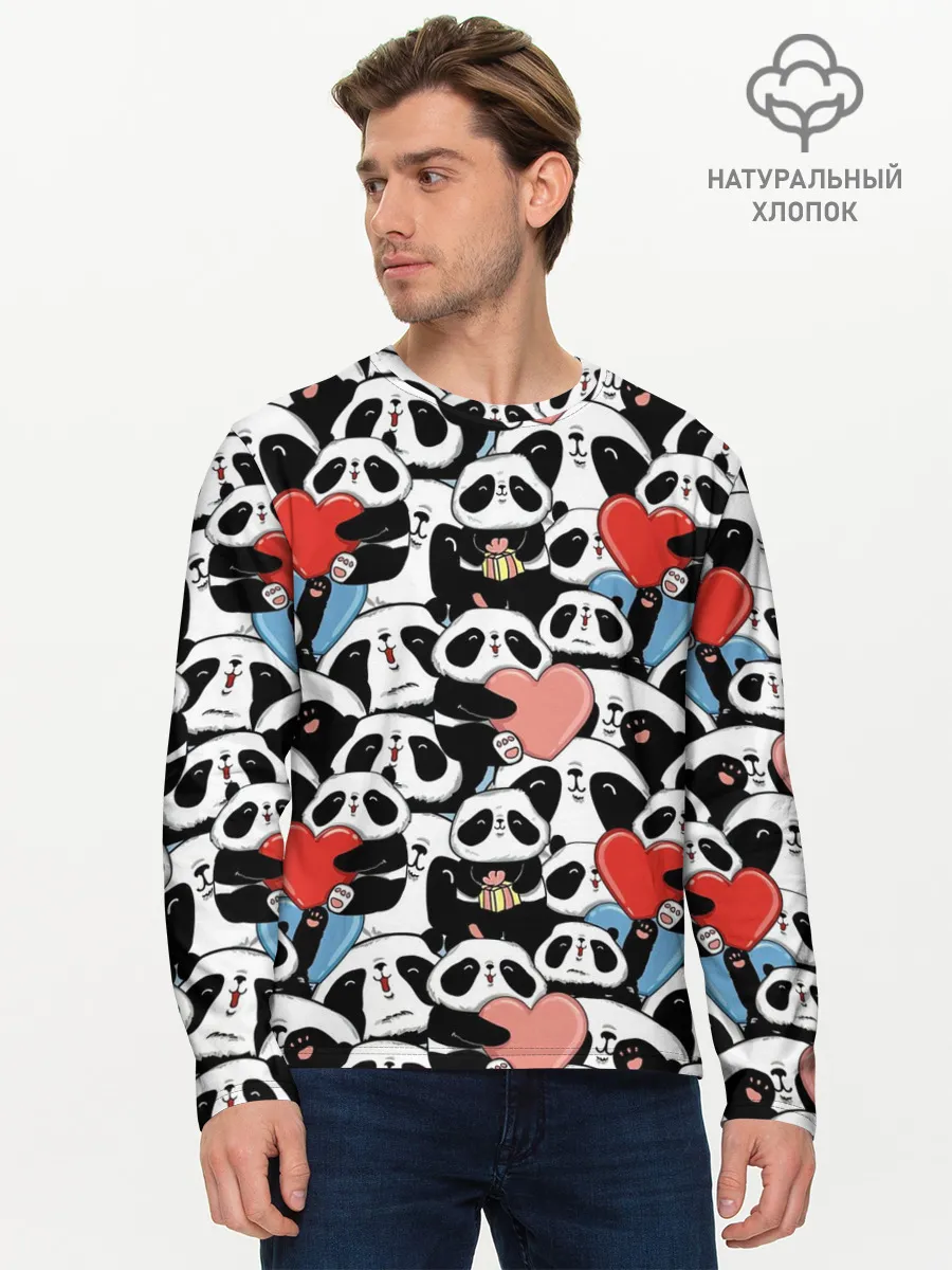 Мужской лонгслив базовый / Funny Panda